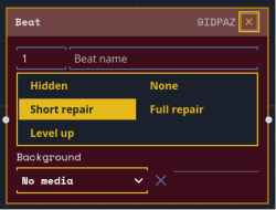 A beat, as viewed in the module editor.