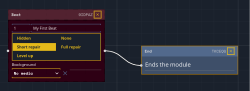 An endpoint moment connected to a beat in the module editor.
